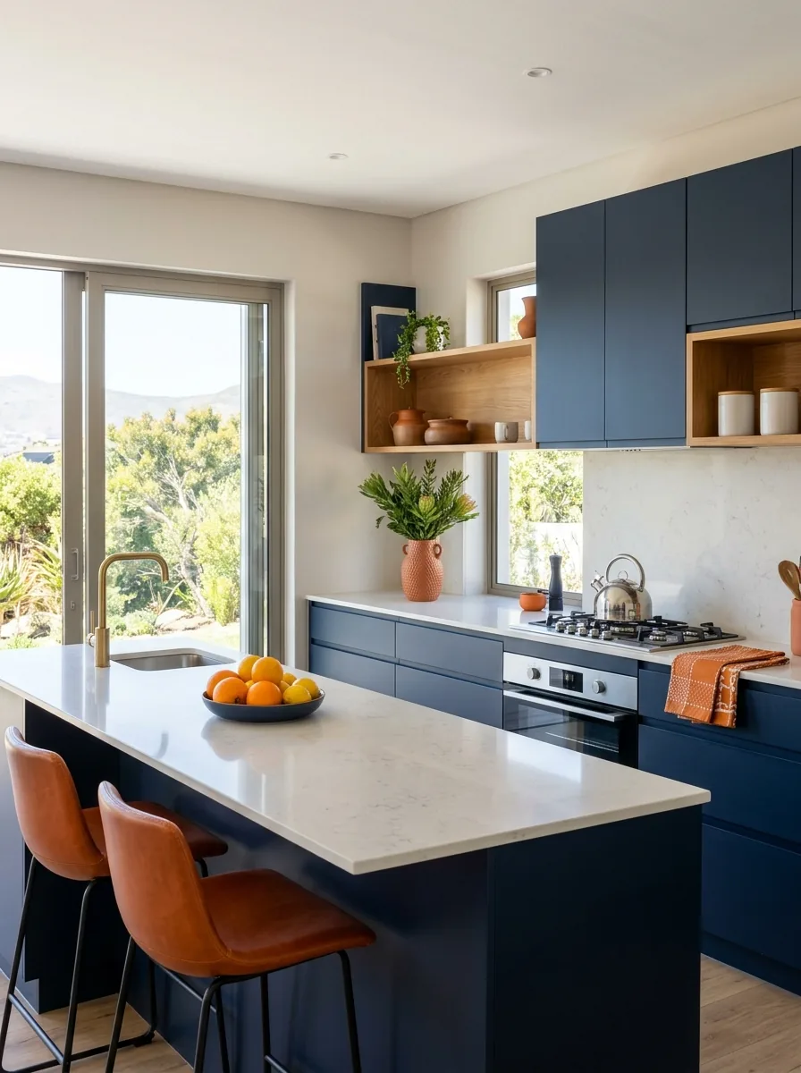 Finished modern kitchen with a new gas hob and oven